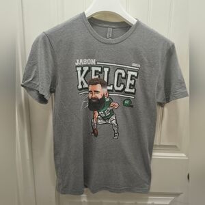 Next Level Jason Kelce Eagles Caricature Graphic Tee Gray M NFLPA